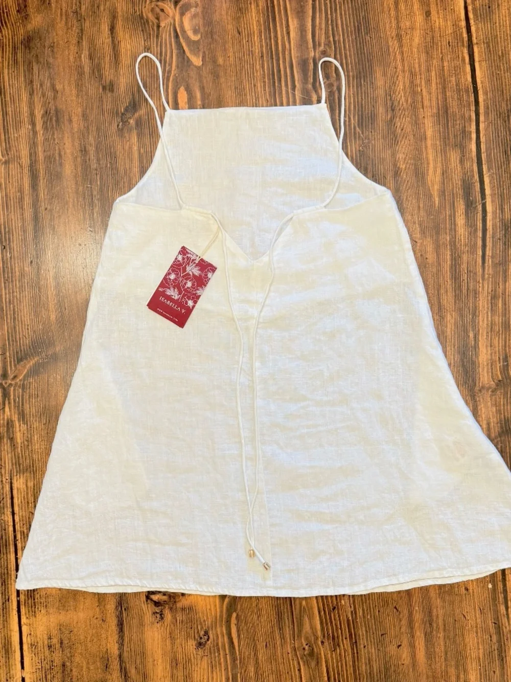 ISABELLA V. Flora French Linen Dress - White - Picture 5 of 8